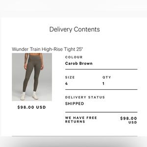 Lululemon Wunder Train High-Rise Tight 25”